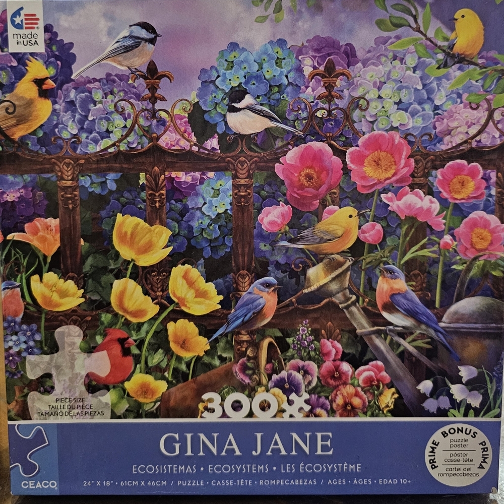 Gina Jane 300-Piece Puzzle - Colorful Garden